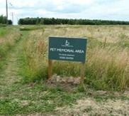 The pet memorial area sign